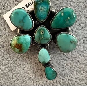 ❤️ Emerald Valley Turquoise 925 Navajo Dragonfly NAJA Large Pendant 11GMS 2.09”L